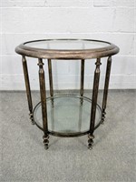Uttermost Round Glass And Metal Table