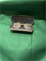 Antique glasses and case