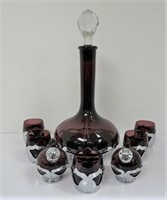Farber Bros. Amethyst & silver decanter set