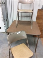 Folding Card Table & 2) Chairs