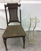 Plant Stand,  Wood Look Chair