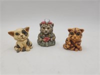 Three Harmony Kingdom Potbellys Cat Figures