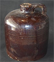 Antique Brown Drip Glaze Stoneware Crock Jug
