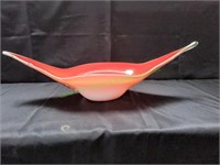 X-Large Blown Glass Red & White Bowl