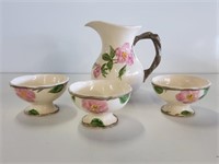 Franciscan Desert Rose Pitcher & 3 Compotes