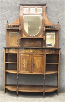 Stunning Inlaid Rosewood Etagere Cabinet