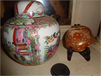 Ginger Jar & Enameled Asian Bowl