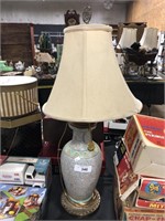 Ceramic Vase Lamp.: needs light Bulb 31 1/2” T.