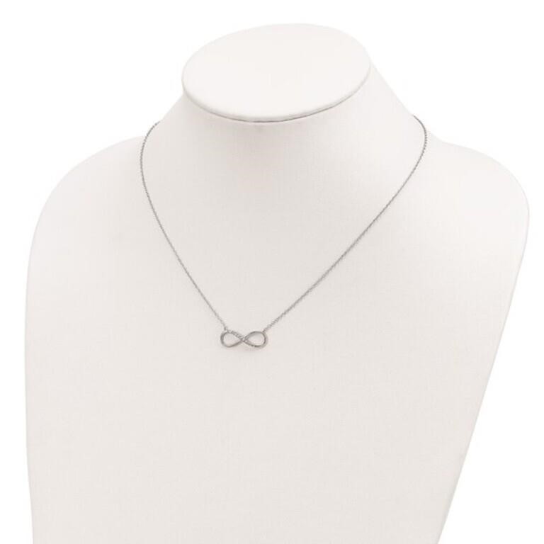 Sterling Silver-Rhodium-plated Crystal Necklace