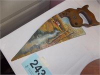 Hand painted hand saw, 16"