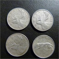 Silver Canadian 25 Cent Quarter Coins