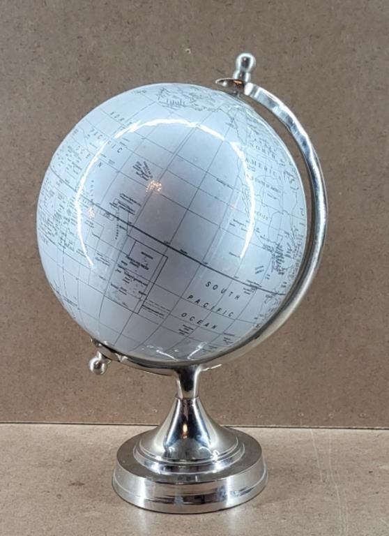 Silver Classic World Globe - small