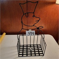 Wrought Iron Pig Chef