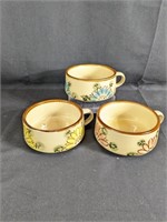 (3) Flower Soup Mugs