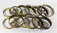 Antique Ornate Brass Hanging Oil Lamp Rings, 6" -