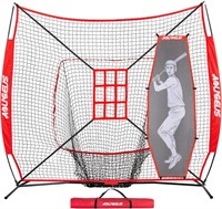 7'X7' Baseball Softball Practice Net  Red Net