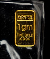 Coin1 Gram .9999 Fine Gold Sunshine Mint