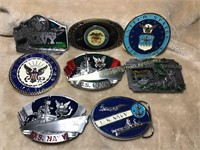 8 U.S. Military belt buckles