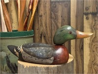 1980 Signed Intricately Painted Mallard Duck Decoy