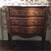 Lightolier Inlaid Commode with Marble Top