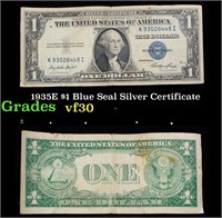 1935E $1 Blue Seal Silver Certificate Grades vf++