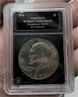 1978 Eisenhower Dollar slabbed. Brilliant