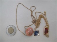 3 bijoux émail sur cuivre vintage