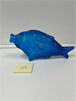 Vintage whiskey fish decanter MCM Cobalt Blue