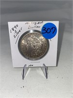 1890-S Silver Morgan Dollar Almost Uncirculated