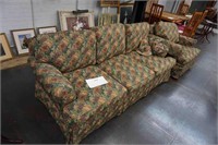 3-seat sofa & matching chair with tapestry-style