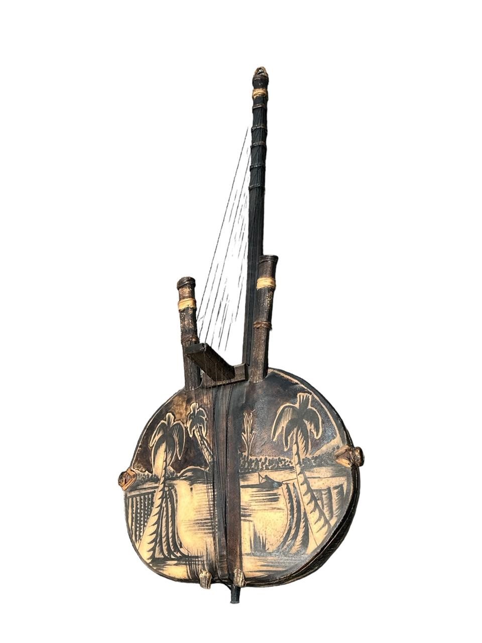 Carved African Banjo Instrument