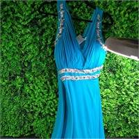 Licoco Women Beading Strap Long Dress turquoise XL