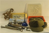 License Plates, Heat Shrink Tubes, Oil Can, Wrench