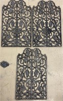 Three Wrought Iron Decorative Panels