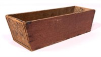 Pine cutlery box, tapered ends, red wash,