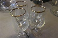 Collection of 4 Gold Trimmed Glasses