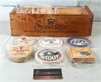 Beer Coasters with Wooden Box