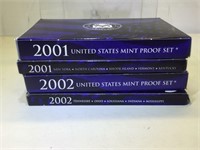 Lot of 4 Proof Sets - 2001 and 2002