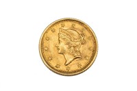 AMERICAN ONE DOLLAR LIBERTY 1852 GOLD COIN, 1.6g