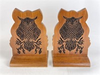 Owl Copper Batik Stamp Bookends