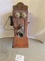 Antique Wall Telephone 25"x8.5"x12"