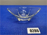 Boat Shaped Glass candy Dish with legs