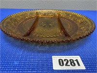 Gold Glass Platter 12" Round