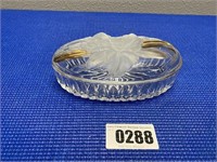 Glass Candy Dish with Lid 7" Long