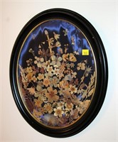 16" oval frames wild flowers with ID on back, from