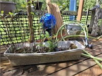 Grey Rectangle Plastic Planter (deck)