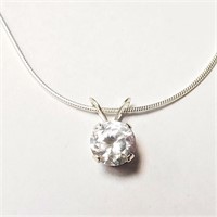 $100 Silver Cz 18" Necklace