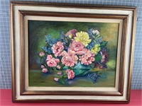 ORIGINAL SIGNED FLORAL PAINTING ON CANVAS