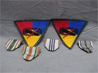 Lot of 2 WWII Patches and 4 Assorted Pins