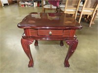 Cherry Finish Claw Foot End Table